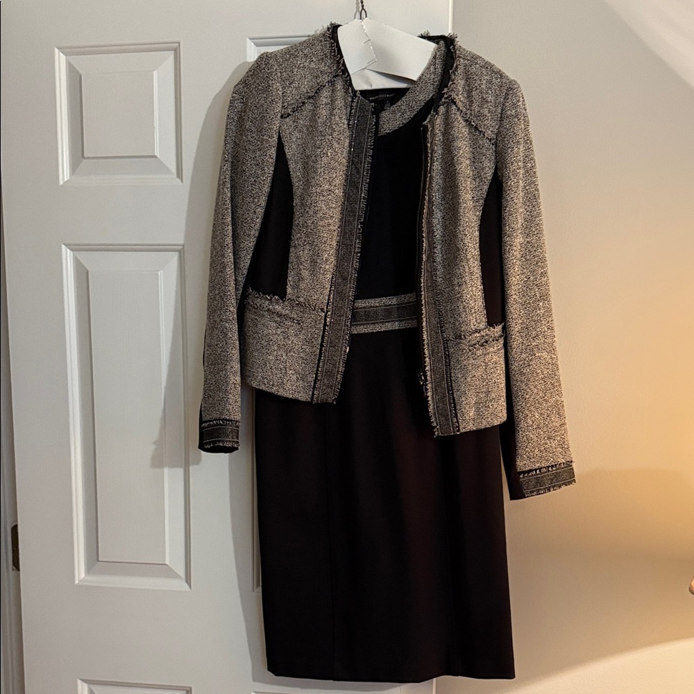 White House Black Market Monochrome Knit Jacket